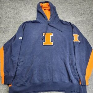 Vintage Illinois Fighting Illini Majestic Embroidered XXL Hoodie Sweatshirt NCAA